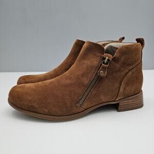 Munro Neko Ankle Bootie Womens 9 Tobacco Brown Suede Comfort Arch Support
